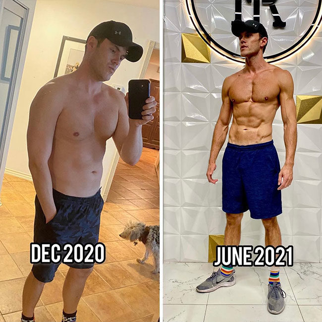 Man’s toned body fitness results after seeing a Beverly Hills personal trainer at Royal Personal Training