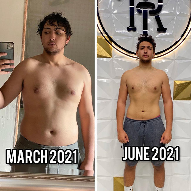 Man’s 3-month weight loss results with personal trainers in California